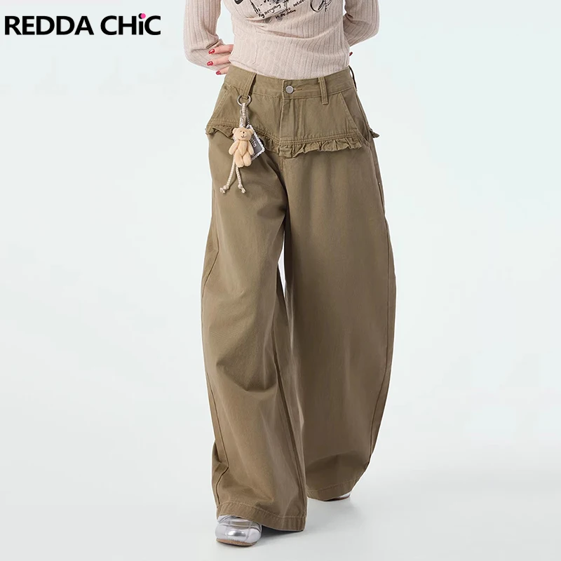 

Джинсы-клеш REDDACHiC с эффектом многослойности для женщин: повседневные, для отдыха и выхода, имитация двухслойности, однотонные, в стиле вестерн