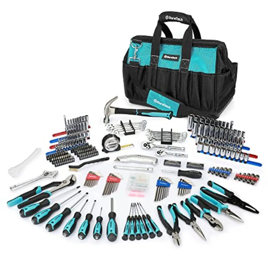 269-Piece Socket Wrench and Home Repair Hand Tool Kit- Daily Use Mechanics Hand Tool Kit with Wide Open Mouth Tool Bag