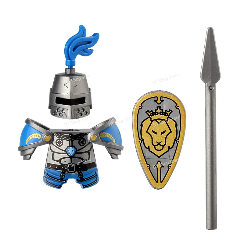 Château ancien médiéval Dragon vert corbeau chevaliers armure assembler scène bloc de construction figurines briques pour enfants bricolage jouets cadeaux