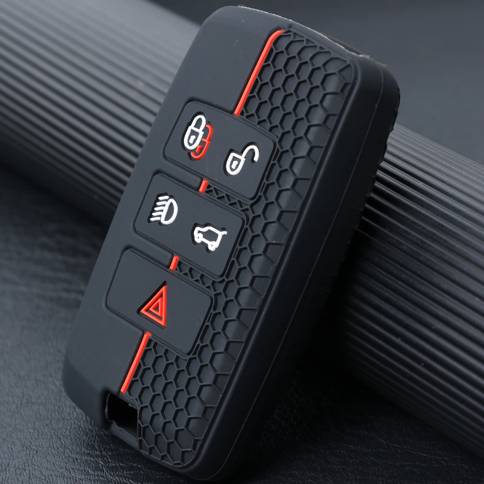 Silicone 5 Button Car Key Cover Case Holder Protector For Land Rover Discovery 4 Freelander 2 Range Rover Evoque 2018 2017 2016