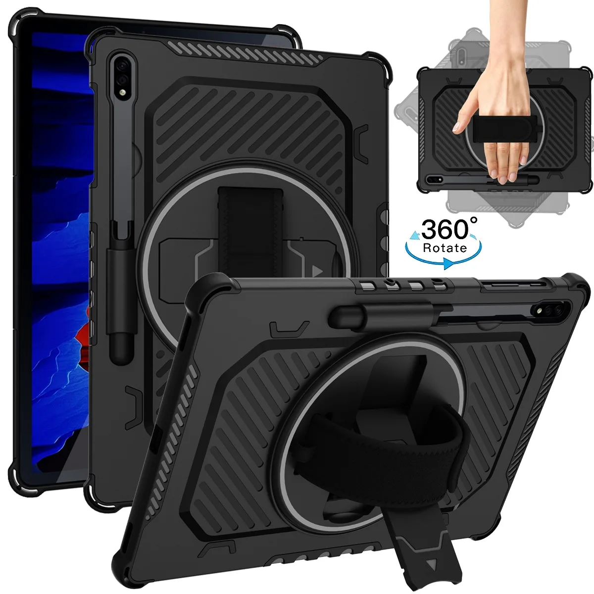 Funda Tablet Cover for Samsung Galaxy Tab S7 S8 S9 11inch Rotation Stand Case for Galaxy Tab S7FE S7+ S8+ S9Plus 12.4inch Case