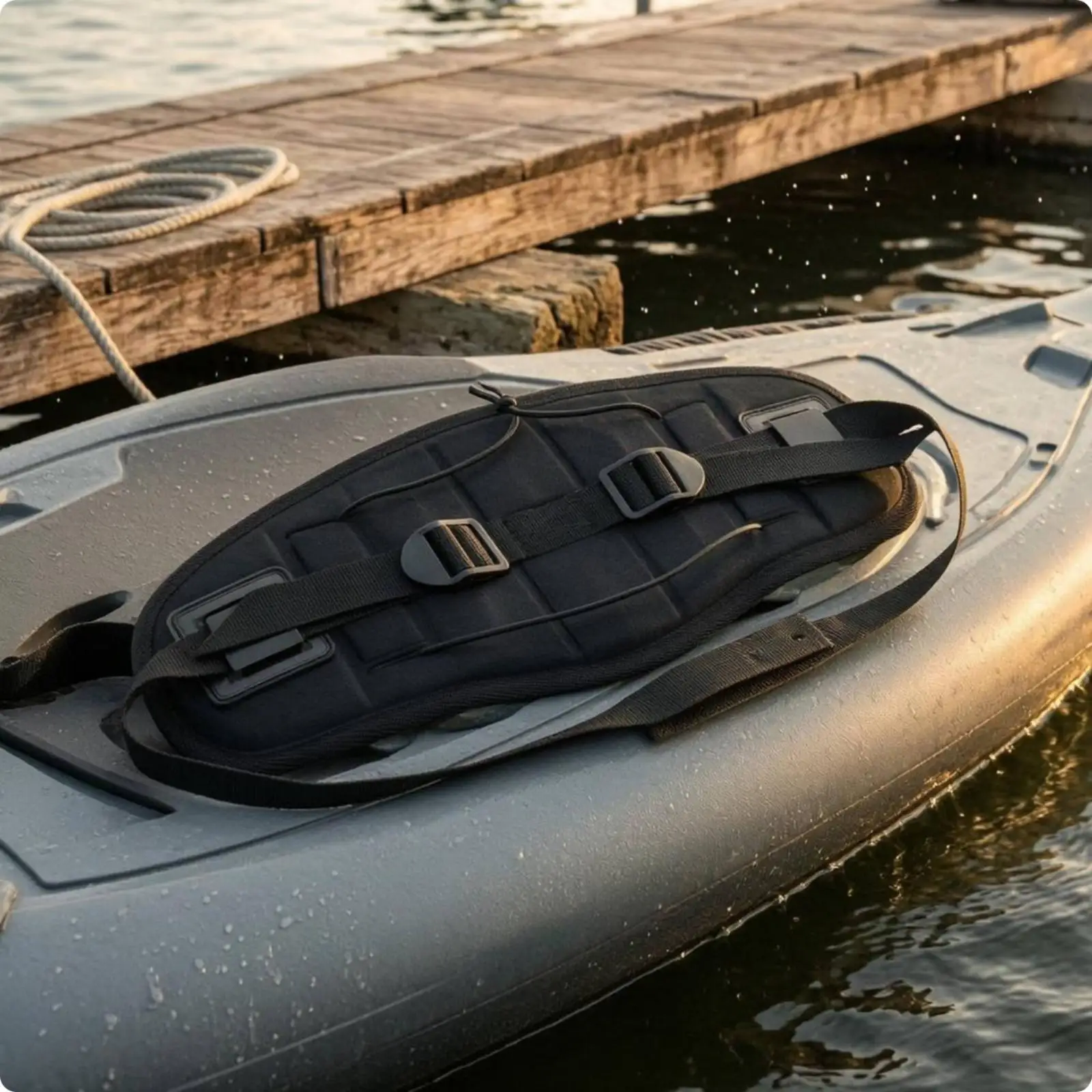Kayak Seat Backrest Pad Contoured Water Gear Textured for Aquatic Use