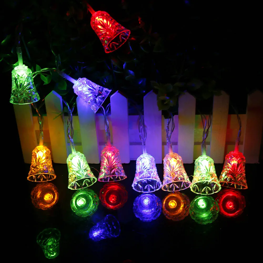 Led Christmas Lights Mini Bells Garland 1.5m 3m 6m Fairy String Lights Battery Operated Christmas Party Tree Decoration For Home