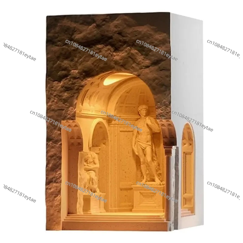 Museum David sculpture fireless scented candle wax melting lamp cement architectural design gift