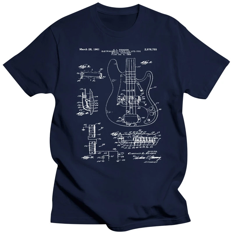 Precision Bass Guitar Patent Shirt Bass Player Shirt Rock Band Guitarist