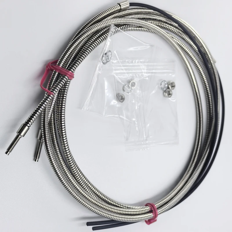 M3 M4 M6 Diffuse Through Beam Optic Fiber Sensor With Metallic Protective Pipe, Firm Structure Fiber Optic Sensor
