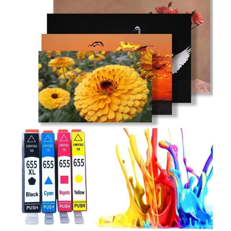 

Высокопроизводительный чернильный картридж HX6A 655 655XL работает с HP655 Deskjet 3525 5525 4615