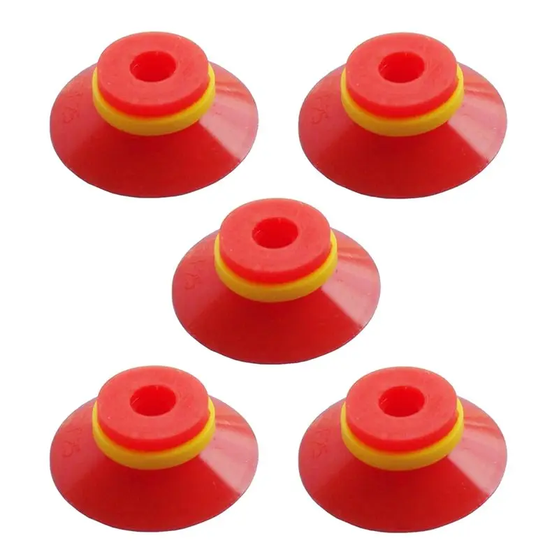 A67P-Industrial Flat Vacuum Suction Cup F Series Single-Layer Silicone Robotic Accessory With Ribs,Pack Of 5 Pcs