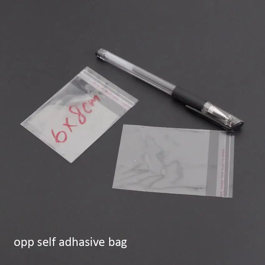 1000pcs/lot Resealable Bopp Cellophane Bag 3x6/5x7/5x8/6x8/6x12/7x12/8x10cm Transparent Gift Packing Bags Self Adhesive small