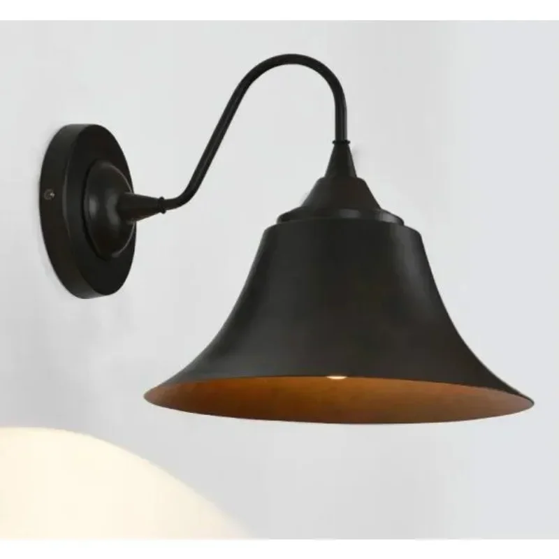 Hot sale Vintage Industrial Rustic Color Horn shape Wrought Iron Wall Lamp for coffee shop decoration music restaurant lights