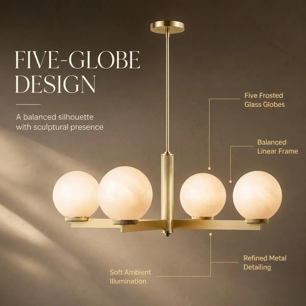 Modern Nordic 2026 Latest Branch Chandelier Frosted Glass Globe Solid Brass Frame Height Adjustable for Dining Room Decor