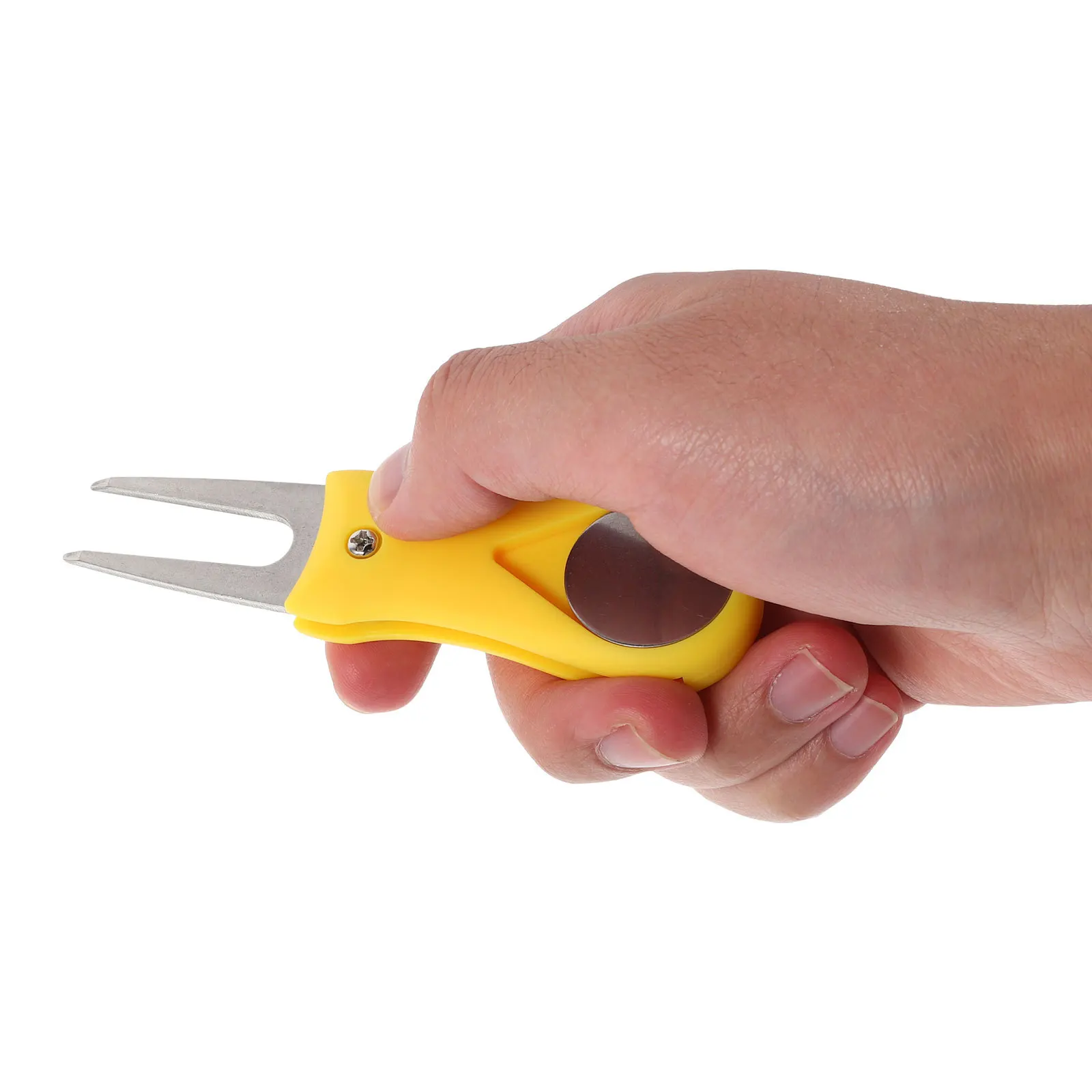 

Foldable Golf Divot Repair Tool Portable Metal Fork Ball Marker for Green Maintenance Accessories Divot Repair Tool