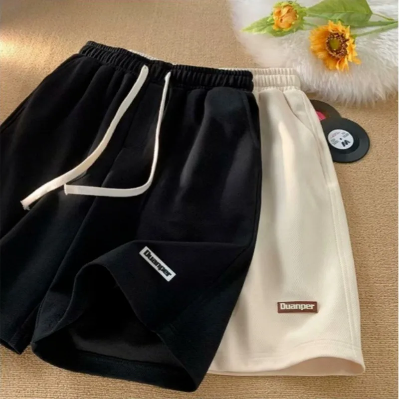 【 M-8XL】2026 Summer Unisex Shorts Two-Tone Elastic Drawstring Waist Casual Loose Breathable Beach Shorts for Men Women