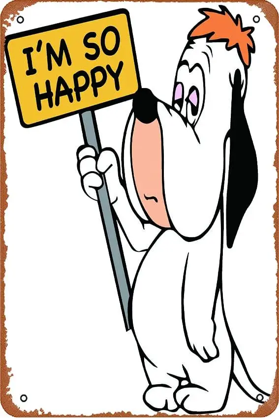 Dog I’m So Happy Iron On Transfer #2 Poster Retro Metal Tin Vintage Sign 12 X 8 Inch Bar Music Club Man Cave Room Wall De