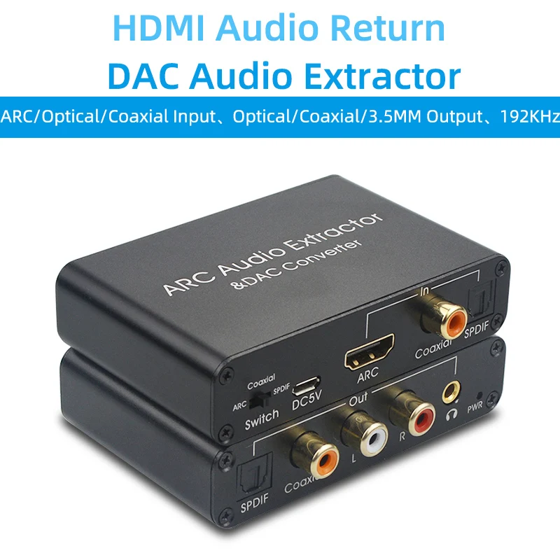 ARC Audio Extractor HDMI-compatible Extender Switcher HDMI-compatible Audio Return Channel DAC Audio Converter Splitter Adapter