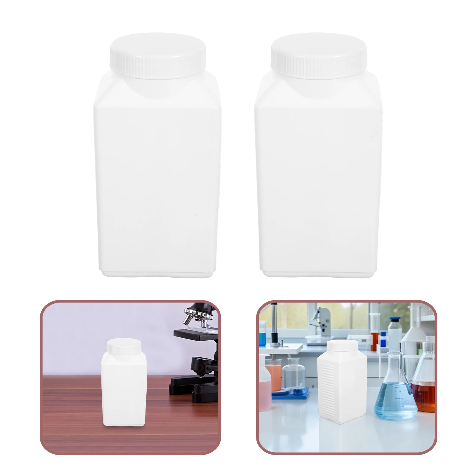 

6Pcs Laboratory Bottles Plastic Square Hdpe White 1000ml Wide Mouth Reagent Chemical Storage Containers Liquid Containers