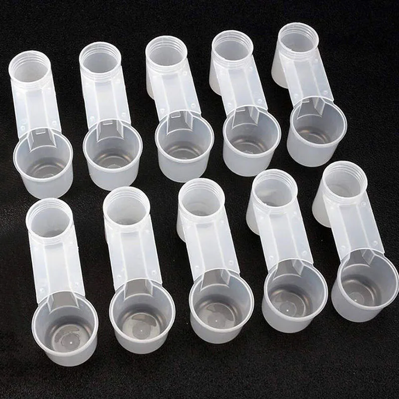 10pcs Plastic Pet Bird Pigeon Parrot Drinker Feeder Aviary Cage Transparent Poultry Water Bottle Cup