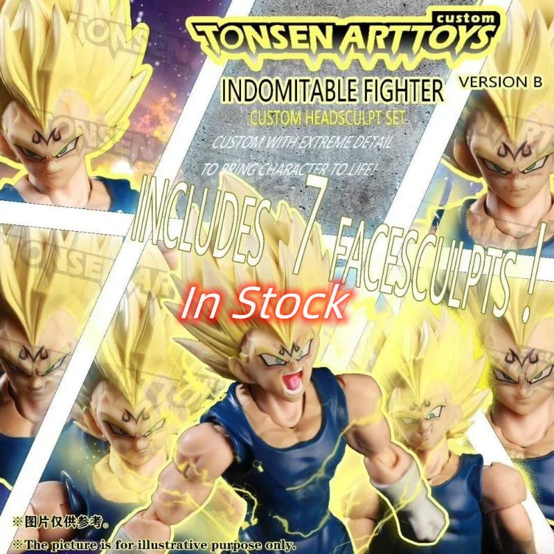 

New Tonsenarttoys Sh Figuarts Shf Dragon Ball Indomitable Fighter Majin Vegeta Heads Anime Action Figures Toys Model Accessories