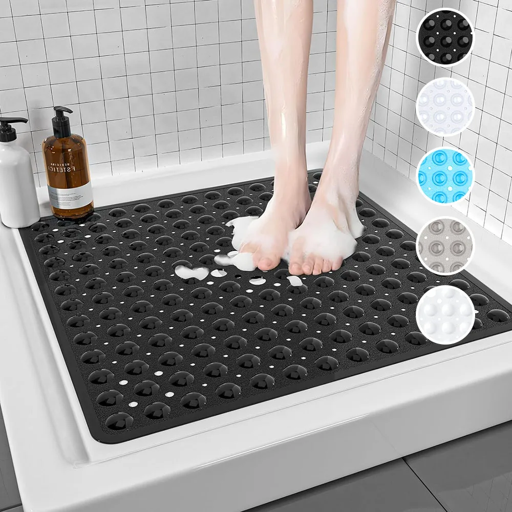 1PC, square PVC bubble leak hole with suction cup shower non-slip mat, Bath non-slip bath mat bath mat floor mat