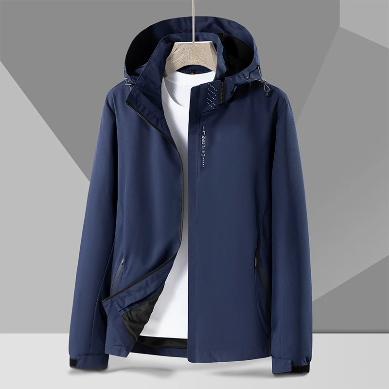 Chaqueta con capucha para hombre, Chaquetas deportivas finas, rompevientos informal, abrigos transpirables para exteriores, ropa a prueba de viento, Top de otoño