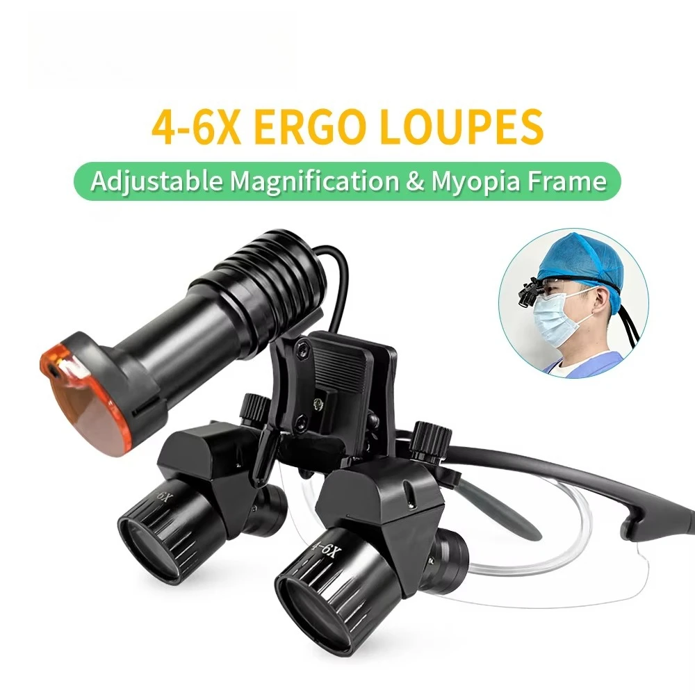 Dental Head-mounted Magnifying Glass Corner 45 Degree Glass Oral Headlight Dentist  Surgery Medical  Glass