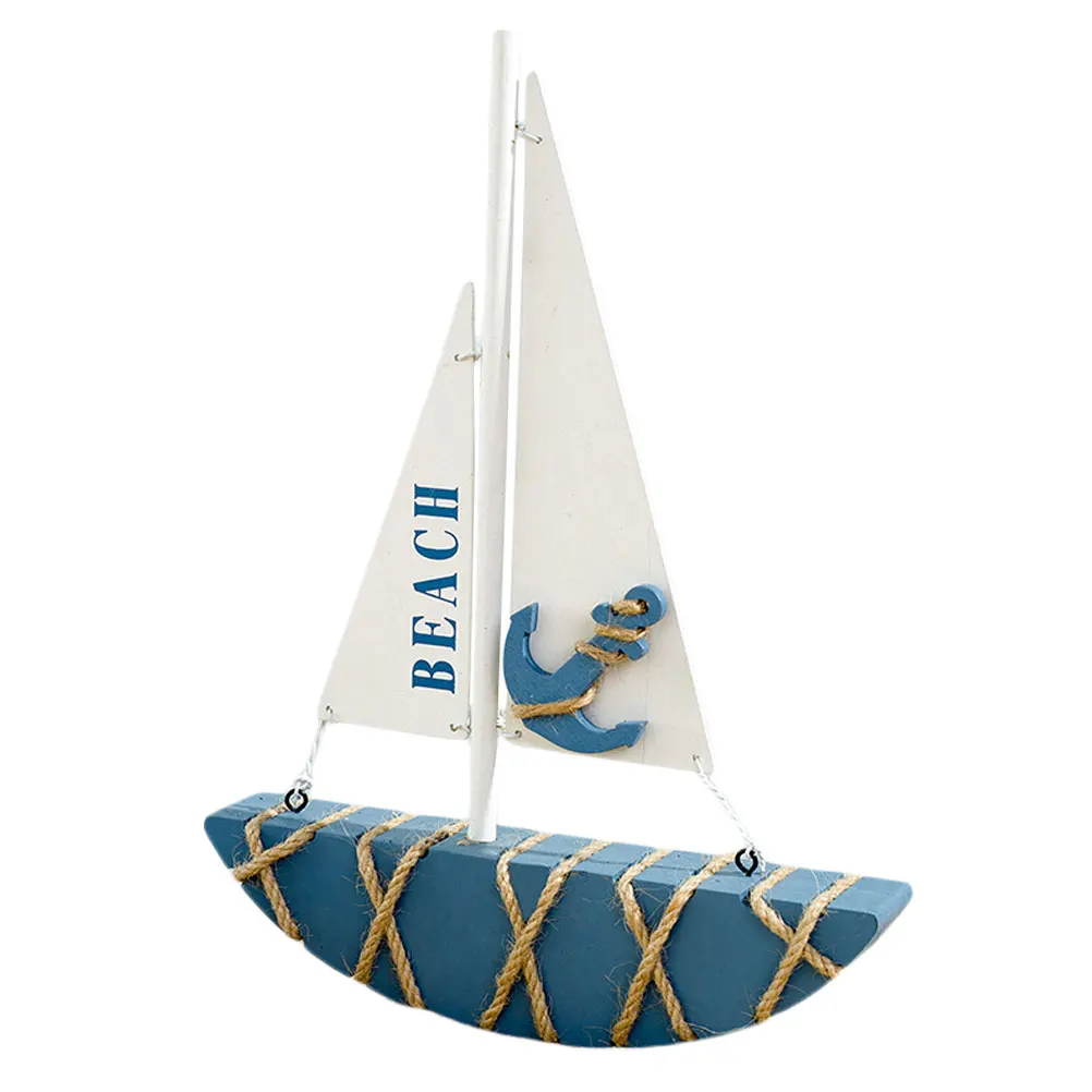 

Wood Sailboat Decor Material Vintage Mediterranean Sailing Boat nament Home Decor Photography Prop Gift