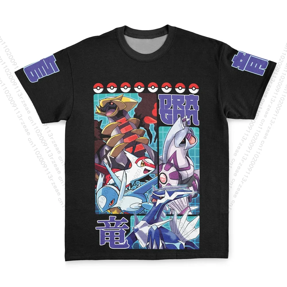 

Последние аниме Pokemon Dragon Type Мужские футболки с принтом Y2K для косплея Хип-хоп Пикачу Детская кавайная дышащая модная уличная футболка