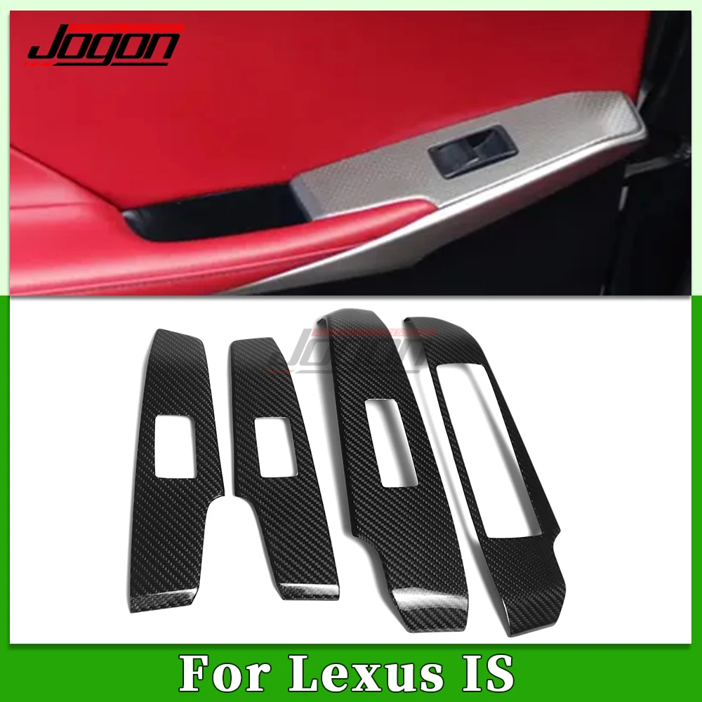 4PCS For Lexus IS250 IS300 IS350 F Sport 2021-2024 Car Interior Side Door Window Lift Button Switch Panel Cover Trim Accessories