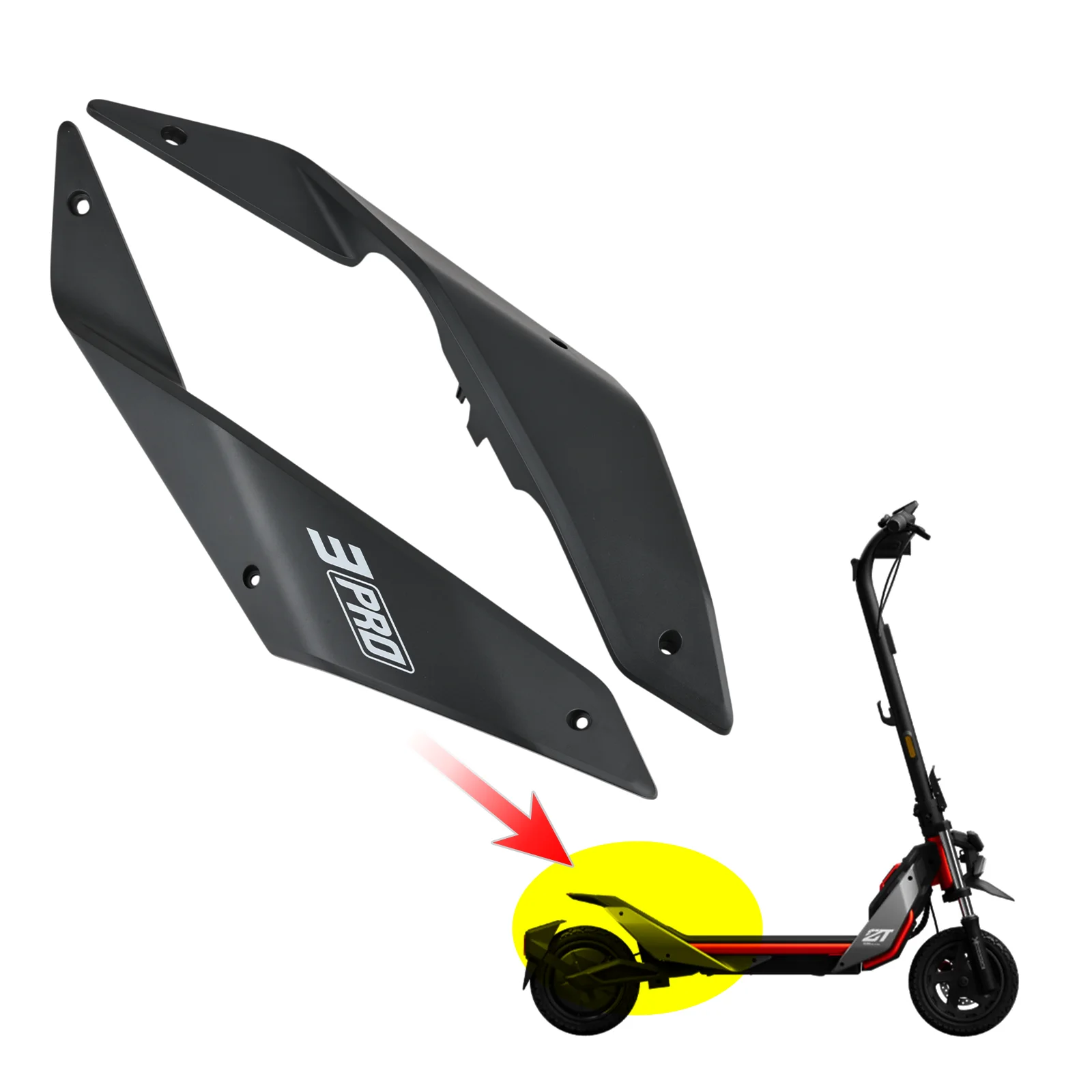 Original Rear Out Decorative Shell For Segway ZT3 Pro Electric Scooter Body Protective Cover Plastic Parts