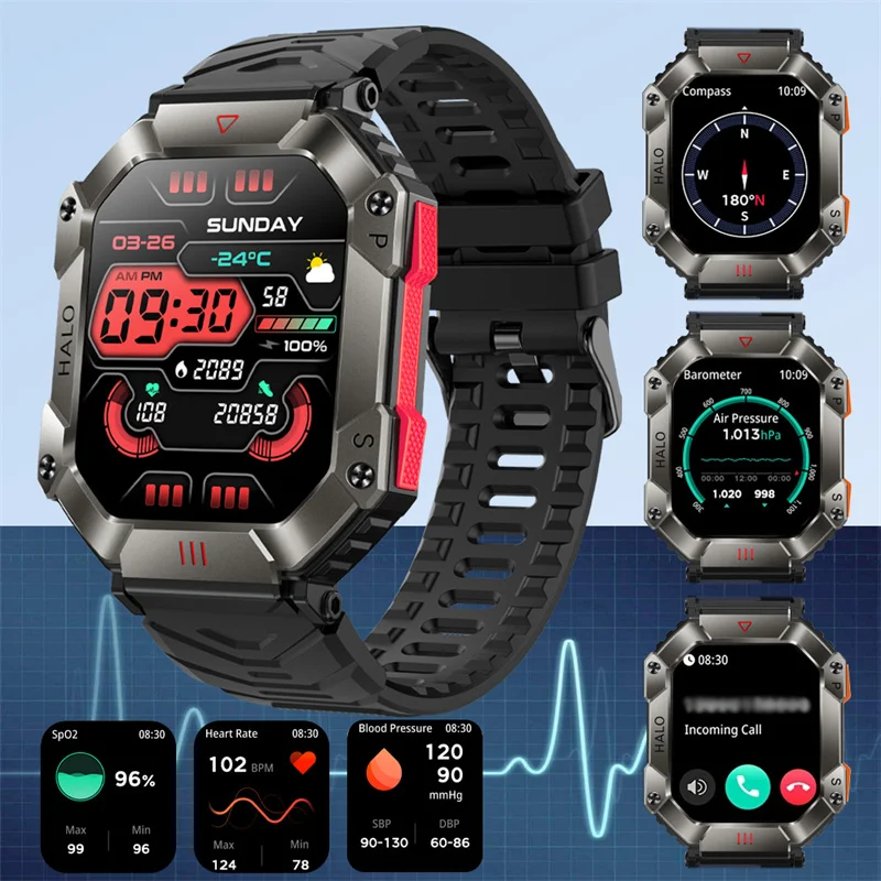 

2.0inch HD Screen RTL8763EWE Chip bluetooth Call Heart Rate Blood Pressure Blood Oxygen Monitor Sleep Monitoring Smart Watch