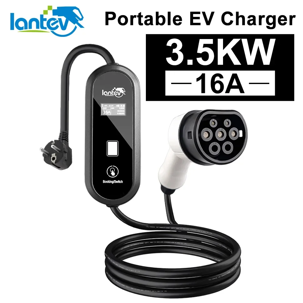 IANTEV Cargador EV portátil Type2 IEC62196-2 EVSE Cable de carga rápida Type1 SAE J1772 para todos los coches eléctricos BYD Nis