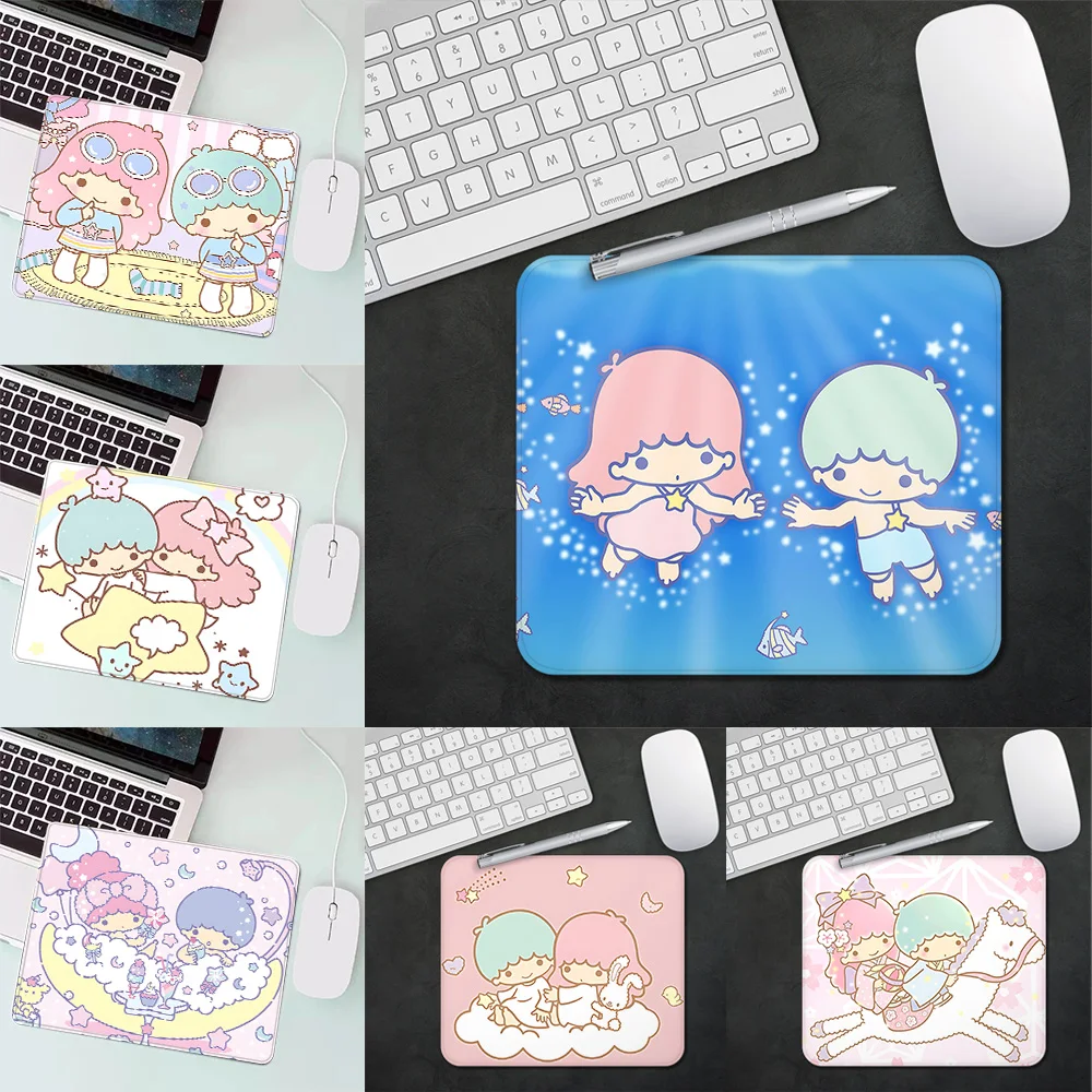 Cute LittleTwin Stars Gaming Mouse Pad XS Small Mousepad For PC Gamer Desktop Decoration Office Mouse Mat Deskmat Rug