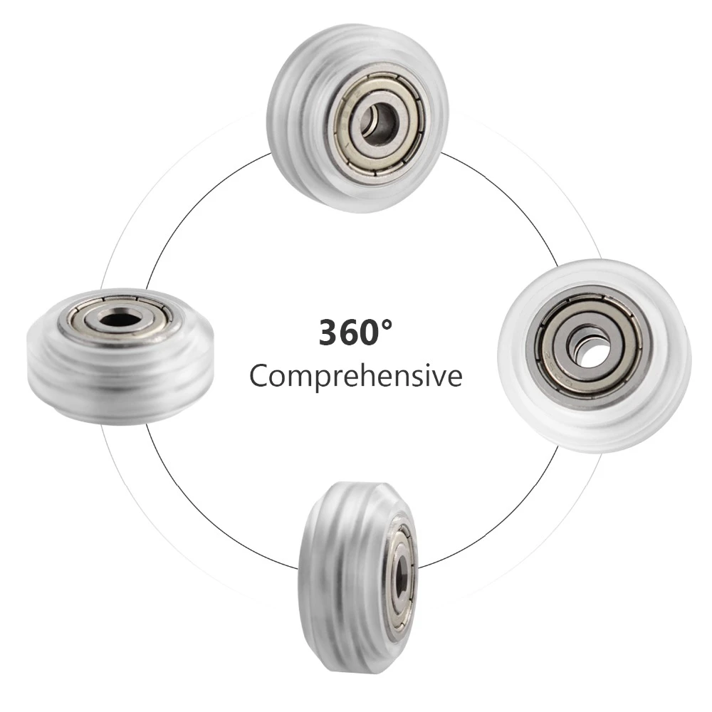 

AED7-20 шт. Прозрачные поликарбонатные колеса для 3D-принтеров, пластиковые шкивы с линейными подшипниками для Creality CR-10 S5 Ender 3 Pro