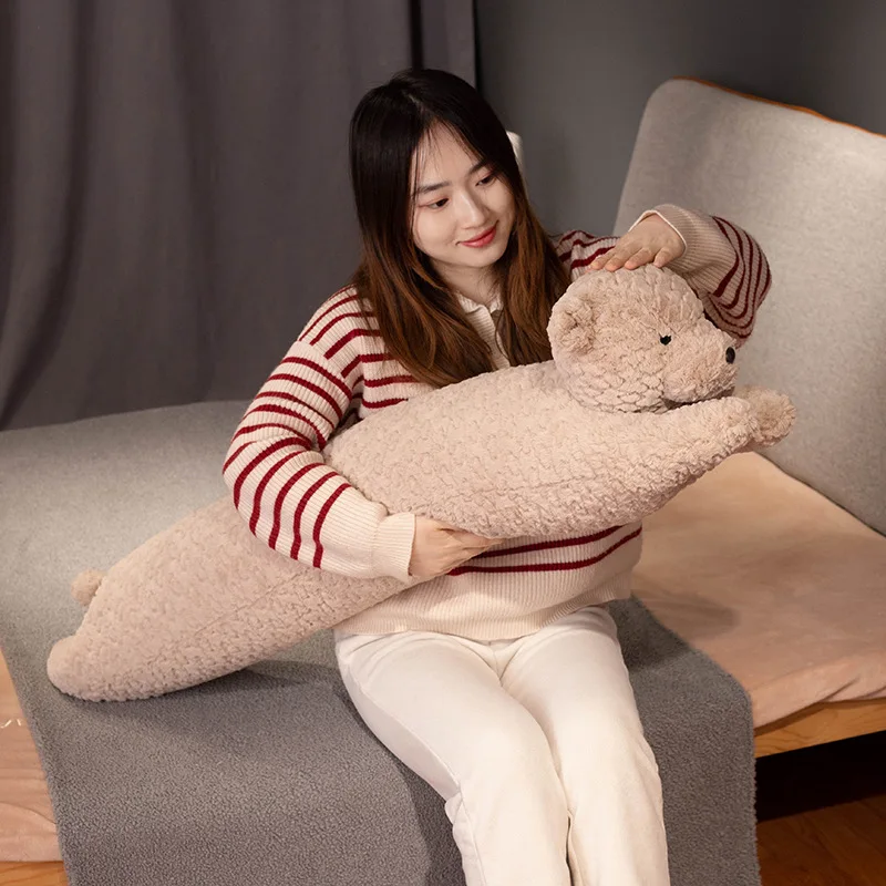 90/120cm Gaint Kawaii Long Curly Animal Bunny Plush Pillow Doll Elephant Rabbit Bear Soft Pillow Home Decor Accompany Sleep