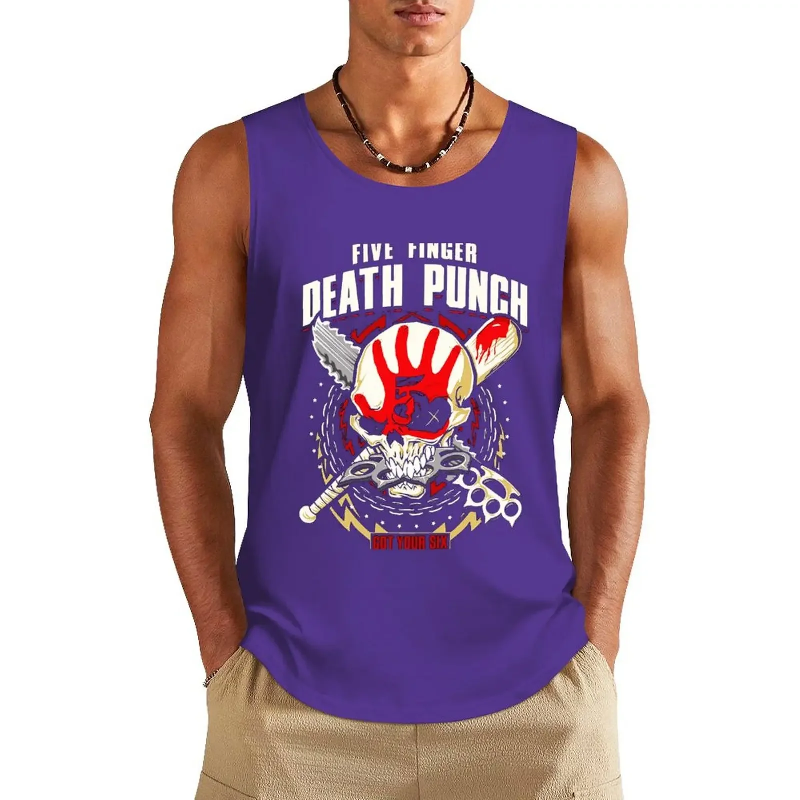 2026 Fashion Street Style 5FDP Five Finger Death Punch Tank Top Gym Fitness Clothes for Man Summer Casual Sleeveless T-shirt Top