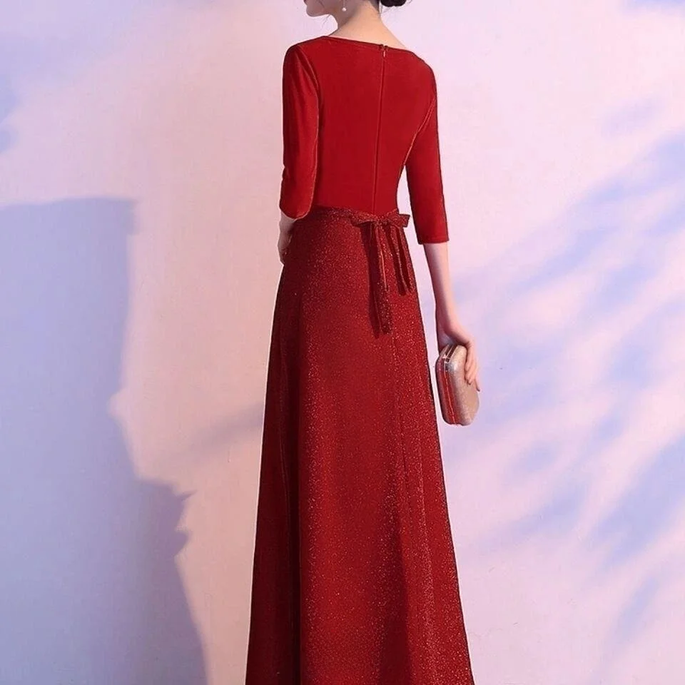 Ele Long Slimming Adult Women's Chorus Performance Dr 2025 Royal Stage Costume Chinese Traditional Ethnic Fem Gown