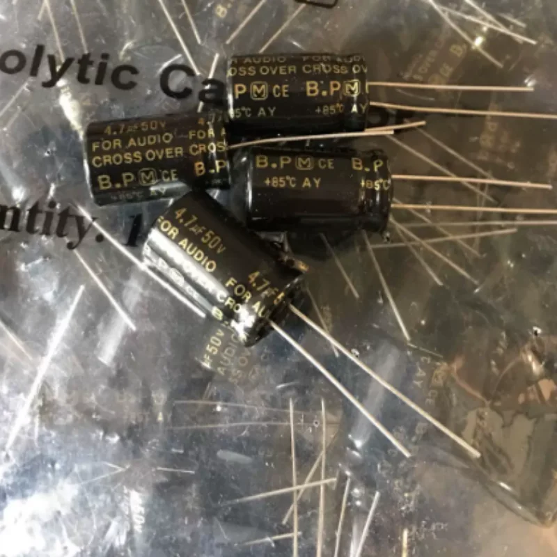 10PCS-100PCS  4.7UF 50V coupling capacitor 50V4.7UF 13 * 20 FOR AUDIO BP non-polar