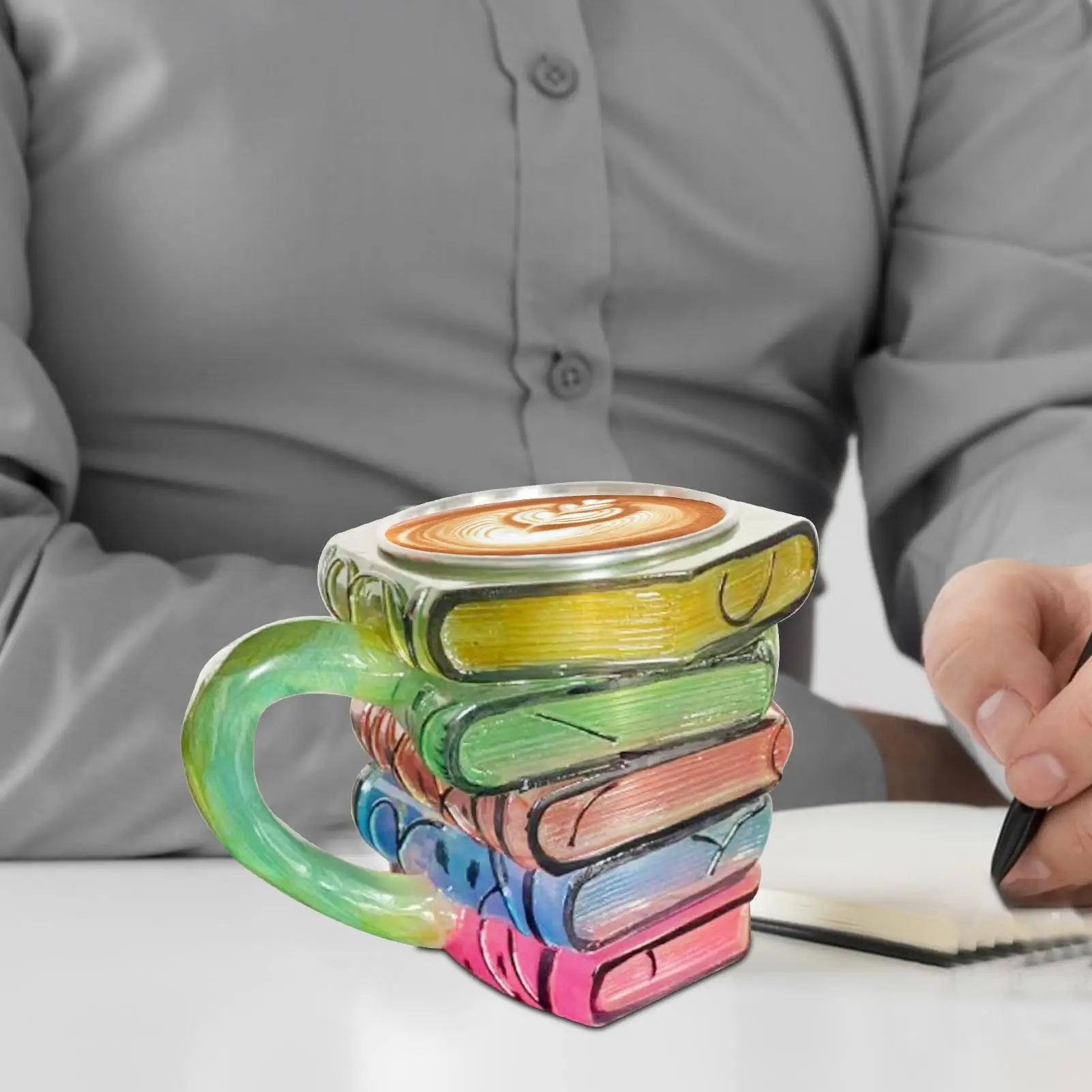 

Окрашенная книжная кружка, нерегулярная чашка для латте, большая емкость, посуда для напитков, гаджеты, кухонные принадлежности для питья чая, латте, какао-молока