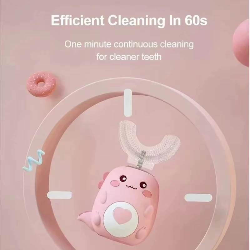 2-6 Years Automatic Children'S Electric Toothbrush 360 Degree Oral Food Grade Silicone USB Charging Smart Children'S Toothbrush