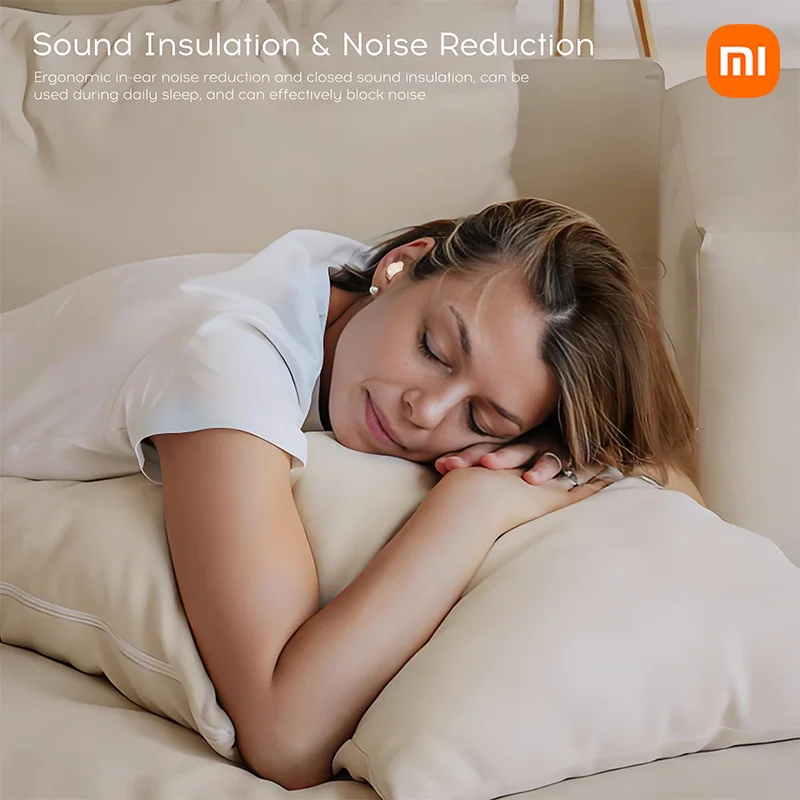 XIAOMI Auricolari wireless Nuovo piccolo auricolare Bluetooth per dormire Invisibile nell\'orecchio ANC + ENC Cuffie con cancellazione del rumore con