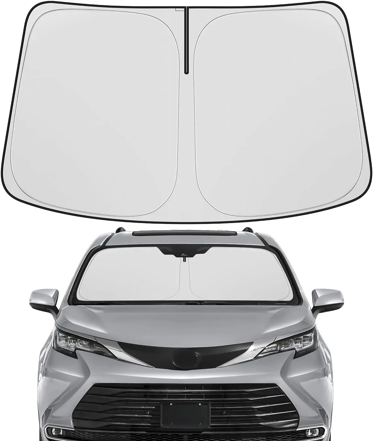 

Car Windshield Sun Shade for Toyota Sienna 2021-2022 2023 2024 2025 Accessories Foldable PET Sunshade Keeps The Car Cool Inside