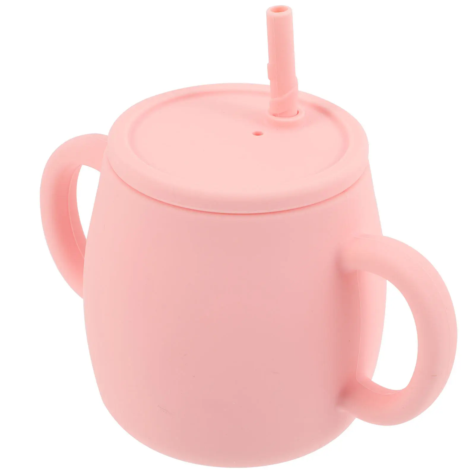 

Baby Water Cup Silicone Straw Training Cup Handle Design Perfect for Toddler Independent Drinking Milk Water Spill Proof 6