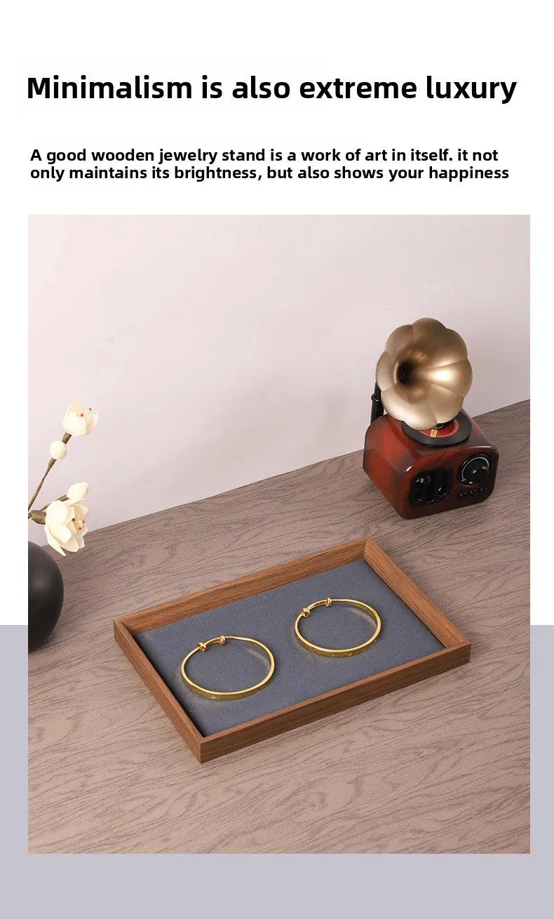 Jewelry Look Empty Tray Black Walnut Wooden Display Tray Jewelry Storage Bracelet Ornament Necklace