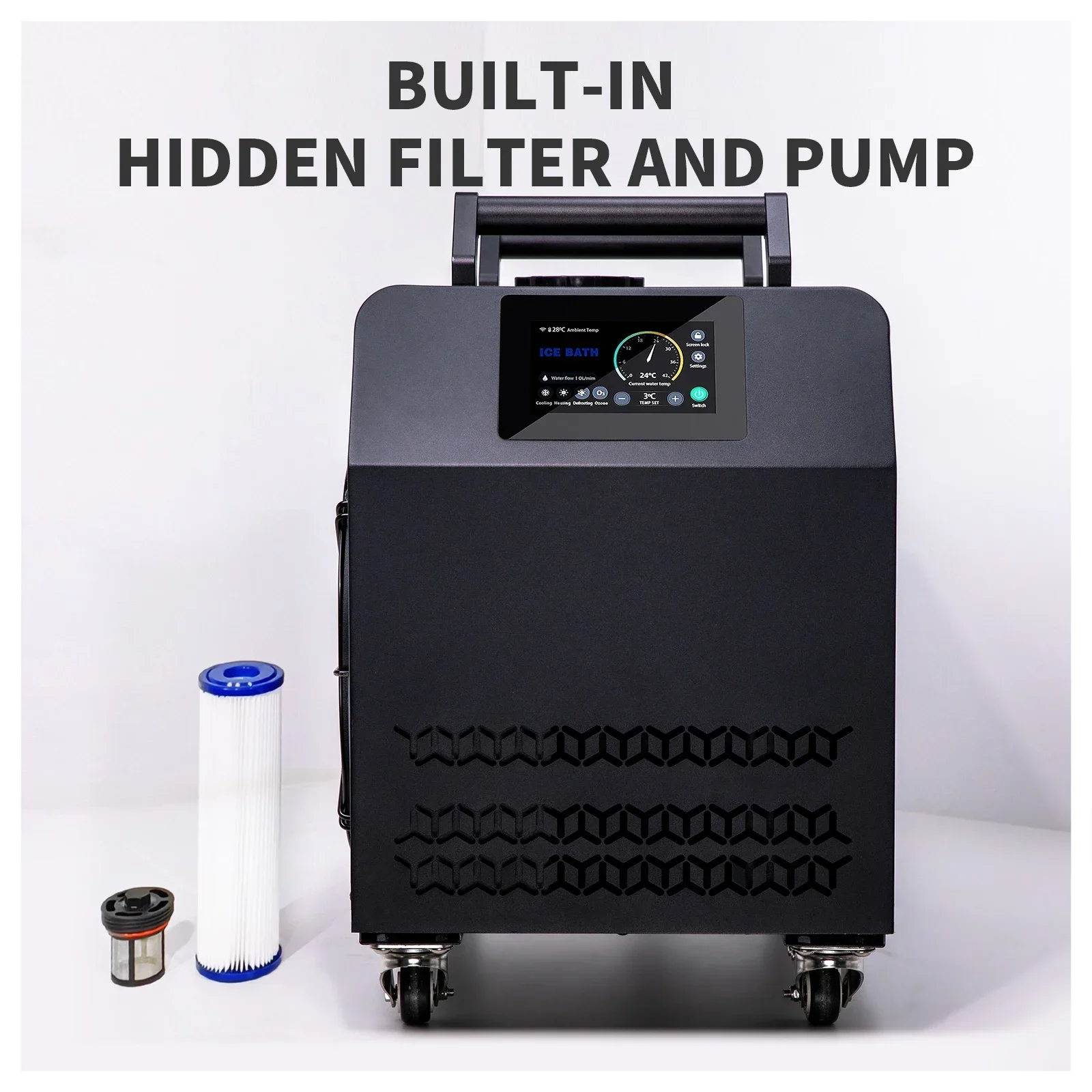 

2Hp Water Chiller Machine Ice Bath With Built-In Filters And Ozone R410A 220V Pump And Compressor