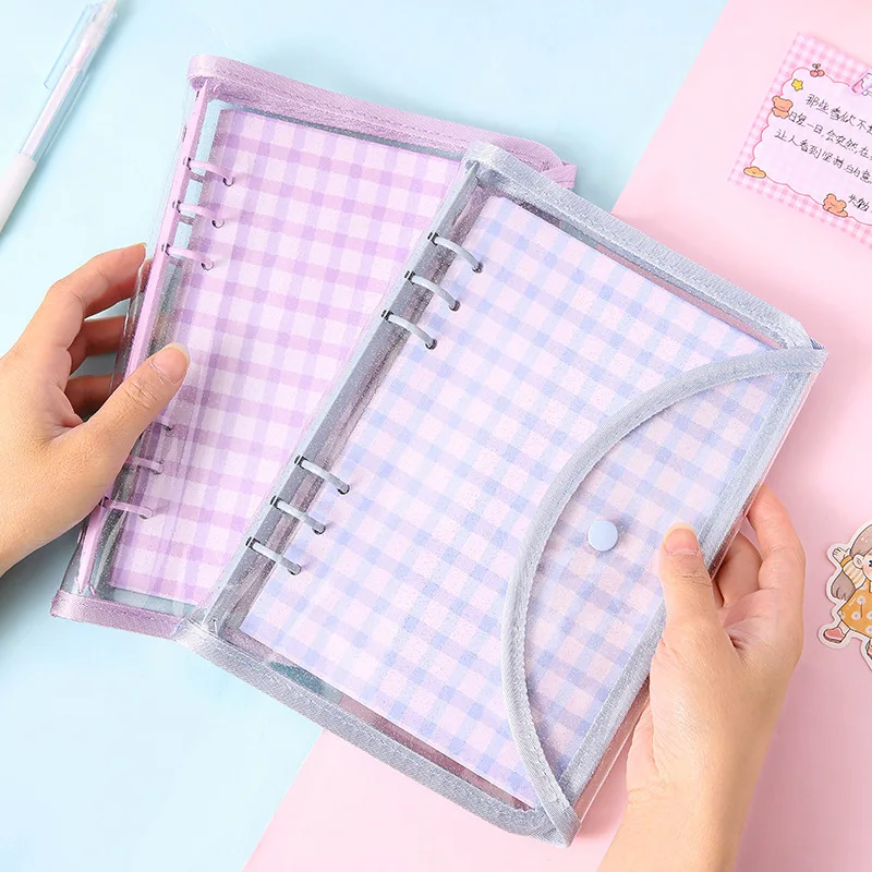 A5 A6 Transparent Hand Ledger With Colorful Clips Binder Notebook Cover & Photo Sticker Collect Book Planner Paper Stationery