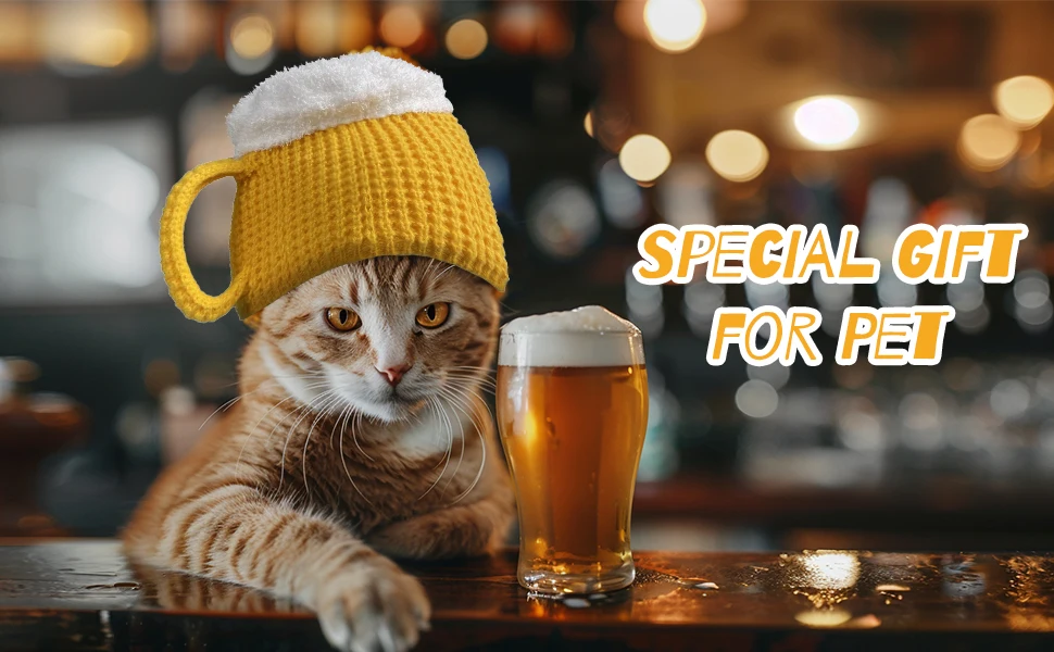 Lustige gestrickte Biermütze für Männer und Frauen, Neuheits-Geschenkidee für Bierliebhaber, Geburtstag, Weihnachten, Halloween, Party-Zubehör – Detail 5