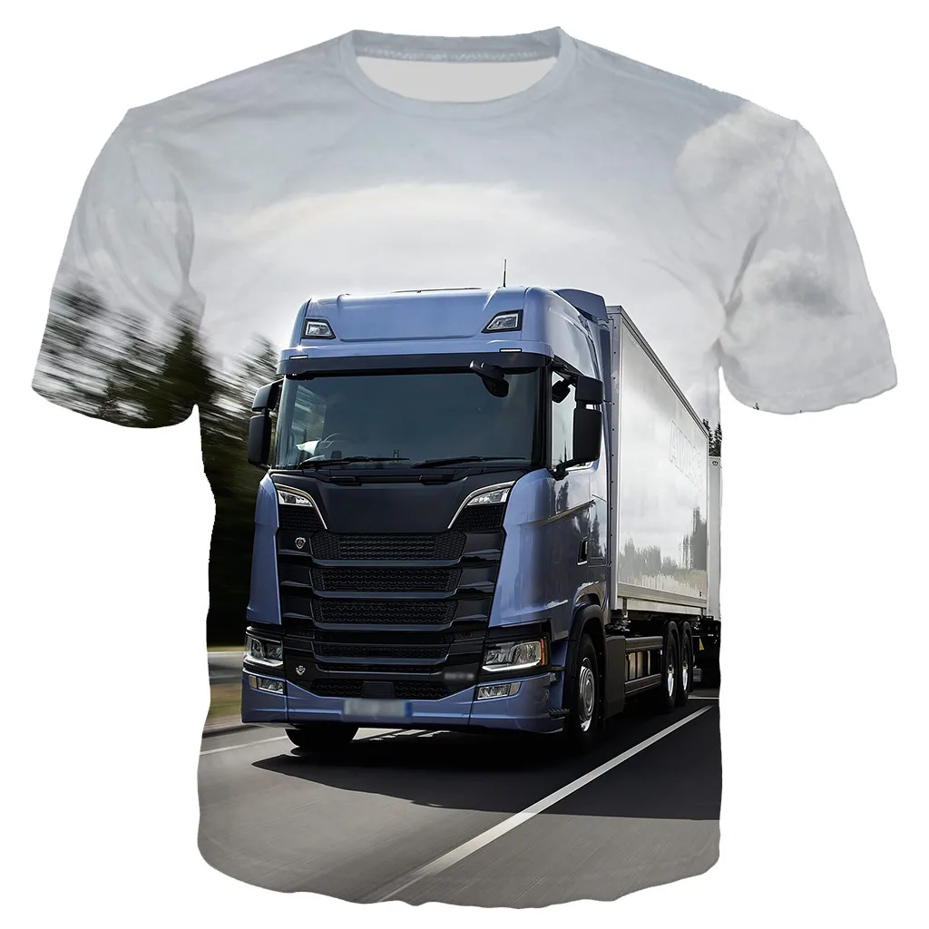 New Summer Car Truck Printing Fashion Men's Ladies Children's Casual Breathable Sports Quick-drying Lightweight T-shirts