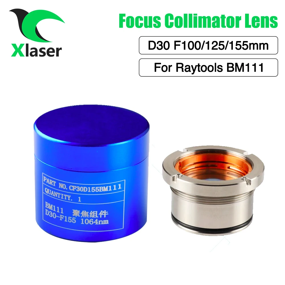 XLaser Raytools BM111 Collimating Focusing Lens D30 F100 F125 F155mm With Lens Holder For Raytools Fiber Laser Cutting Head 3kW