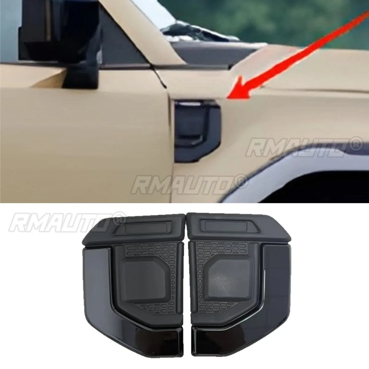 

Car Bumper Air Intake Vent Splitter Accessories Bumper Splitter Cover Air Vent Trim Body Kit For Toyota Prado LC250 2024+