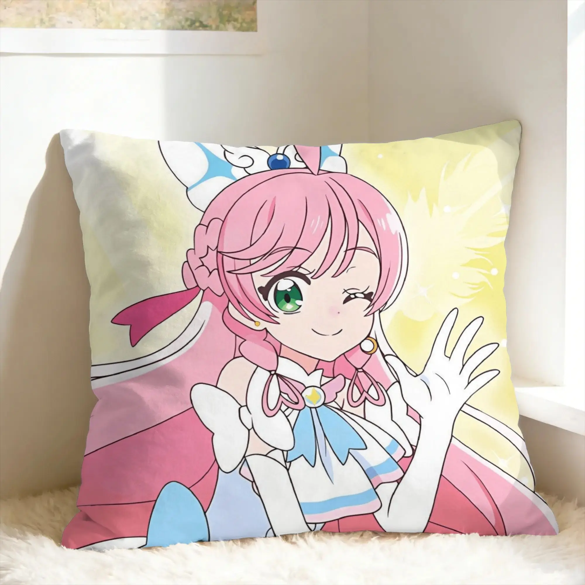 Anime Sky P-Precure Pillow Case  Soft Pillow Cover Kawaii Pillowcases For Sofa Home Decor